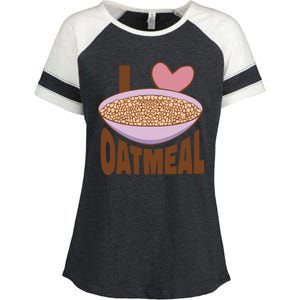 I Love Oatmeal Enza Ladies Jersey Colorblock Tee