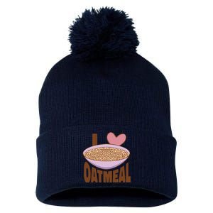 I Love Oatmeal Pom Pom 12in Knit Beanie