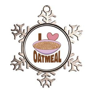 I Love Oatmeal Metallic Star Ornament