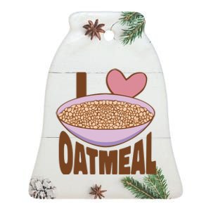 I Love Oatmeal Ceramic Bell Ornament