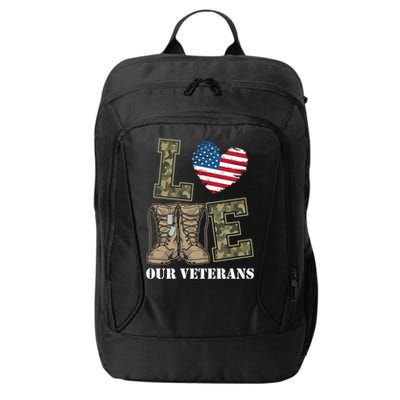 I Love Our American Military Veterans Gift City Backpack