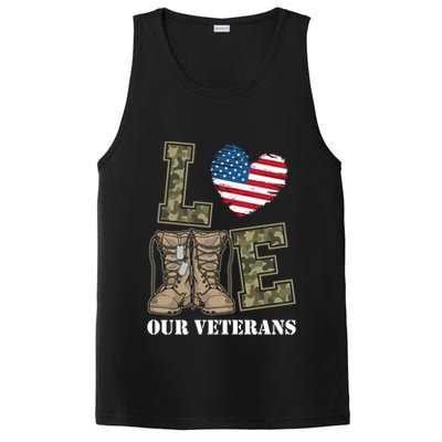 I Love Our American Military Veterans Gift PosiCharge Competitor Tank
