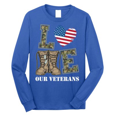 I Love Our American Military Veterans Gift Long Sleeve Shirt