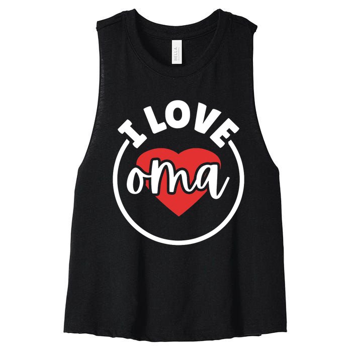 I Love Oma Women's Racerback Cropped Tank