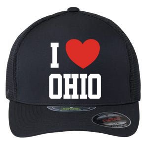 I Love Ohio Loveheart Usa State Cool Gift Flexfit Unipanel Trucker Cap