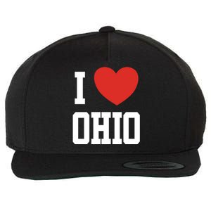 I Love Ohio Loveheart Usa State Cool Gift Wool Snapback Cap