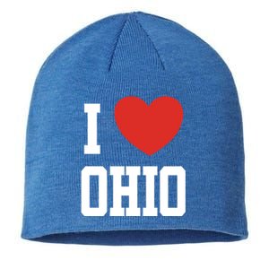 I Love Ohio Loveheart Usa State Cool Gift Sustainable Beanie