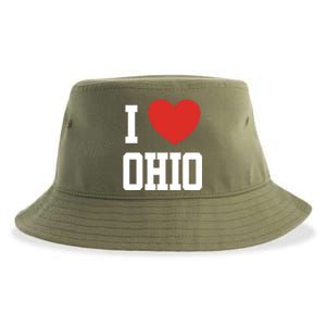 I Love Ohio Loveheart Usa State Cool Gift Sustainable Bucket Hat