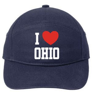 I Love Ohio Loveheart Usa State Cool Gift 7-Panel Snapback Hat