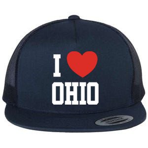 I Love Ohio Loveheart Usa State Cool Gift Flat Bill Trucker Hat