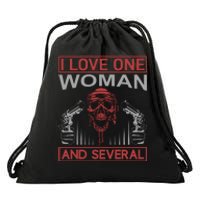 I Love One Woman And Several Drawstring Bag