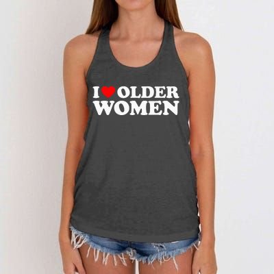 I Love Older Women Women's Knotted Racerback Tank