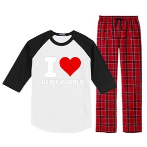 I Love Older Women I Heart Older Women Funny Sarcastic Humor Raglan Sleeve Pajama Set