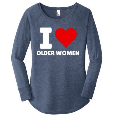 I Love Older Women I Heart Older Women Funny Sarcastic Humor Women's Perfect Tri Tunic Long Sleeve Shirt