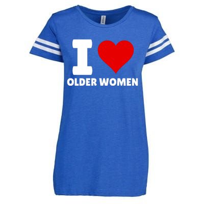 I Love Older Women I Heart Older Women Funny Sarcastic Humor Enza Ladies Jersey Football T-Shirt