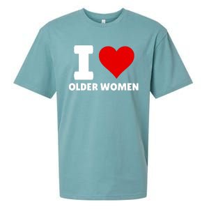 I Love Older Women I Heart Older Women Funny Sarcastic Humor Sueded Cloud Jersey T-Shirt