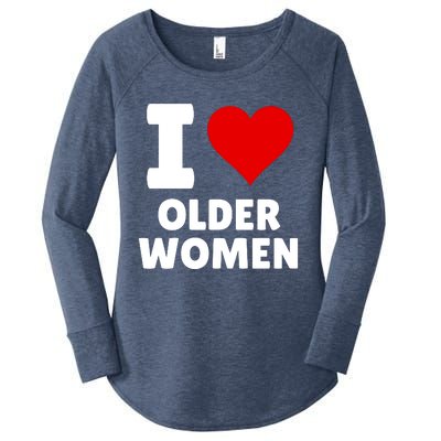 I Love Older Women I Heart Older Women Funny Sarcastic Humor Women's Perfect Tri Tunic Long Sleeve Shirt