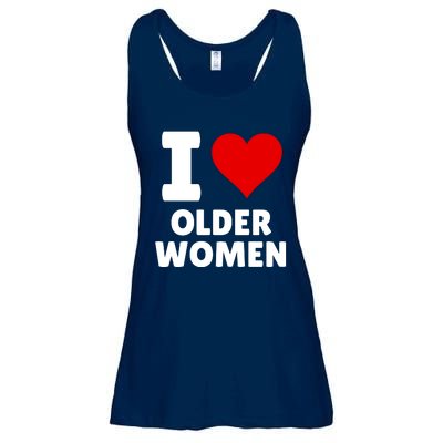 I Love Older Women I Heart Older Women Funny Sarcastic Humor Ladies Essential Flowy Tank