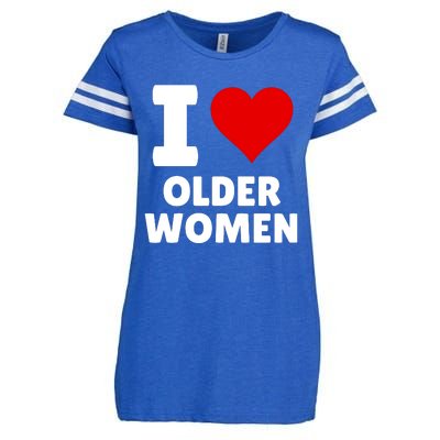 I Love Older Women I Heart Older Women Funny Sarcastic Humor Enza Ladies Jersey Football T-Shirt