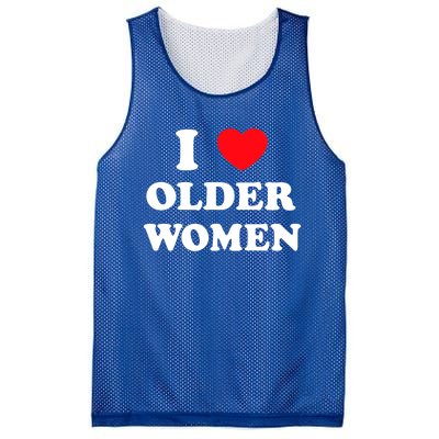 I Love Older Heart Hot Moms Gift Mesh Reversible Basketball Jersey Tank