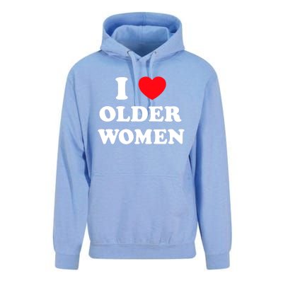 I Love Older Heart Hot Moms Gift Unisex Surf Hoodie