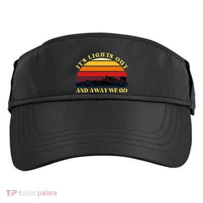 Its Lights Out And Away We Go Retro Sunset Formula Racing Adult Drive Performance Visor