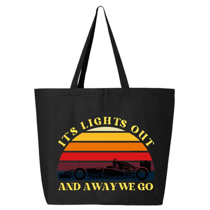Its Lights Out And Away We Go Retro Sunset Formula Racing 25L Jumbo Tote