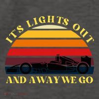 Its Lights Out And Away We Go Retro Sunset Formula Racing Vector Backpack