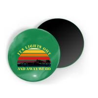 Its Lights Out And Away We Go Retro Sunset Formula Racing Magnet