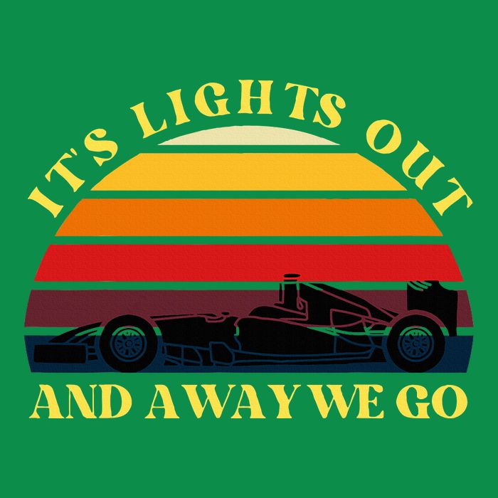 Its Lights Out And Away We Go Retro Sunset Formula Racing Kids T-Shirt