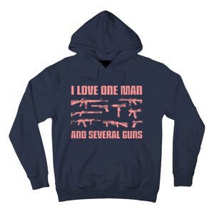 I Love One Man And Several Guns. Woman Guns And Guns Tall Hoodie