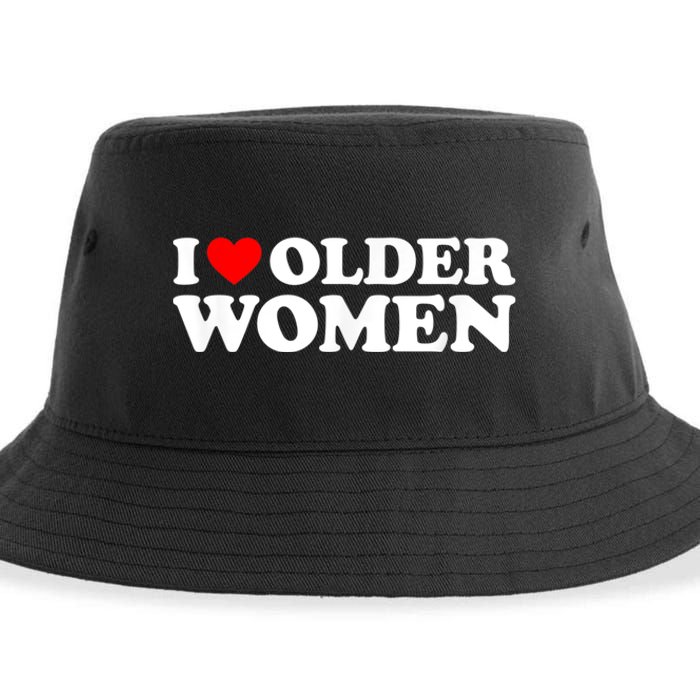 I Love Older Women I Heart Older Women Funny Valentines Day Sustainable Bucket Hat