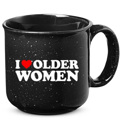 I Love Older Women I Heart Older Women Funny Valentines Day 15oz Campfire Ceramic Mug