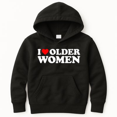 I Love Older Women I Heart Older Women Funny Valentines Day Kids Hoodie