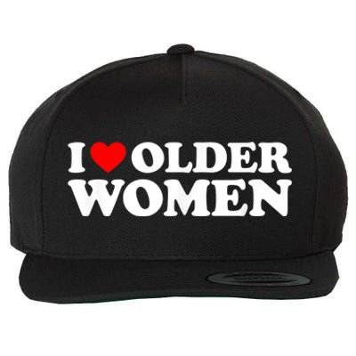 I Love Older Women I Heart Older Women Funny Valentines Day Wool Snapback Cap