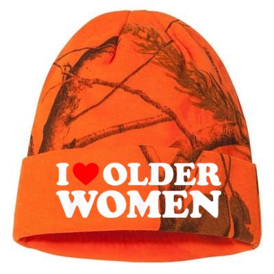 I Love Older Women I Heart Older Women Funny Valentines Day Kati Licensed 12" Camo Beanie