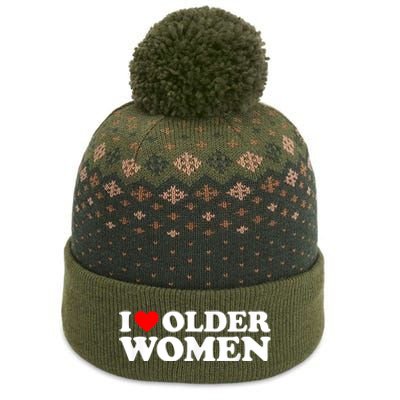 I Love Older Women I Heart Older Women Funny Valentines Day The Baniff Cuffed Pom Beanie