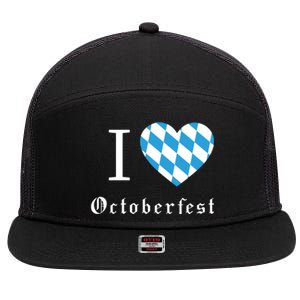 I Love Octoberfest 7 Panel Mesh Trucker Snapback Hat