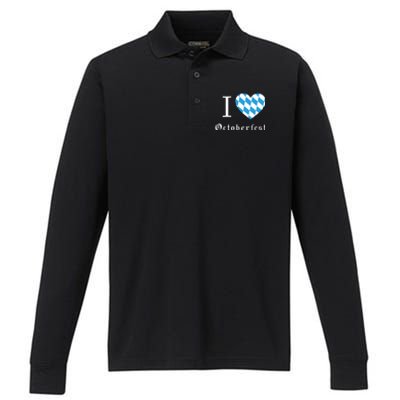 I Love Octoberfest Performance Long Sleeve Polo