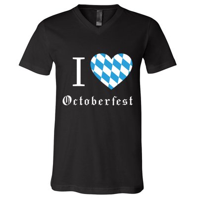 I Love Octoberfest V-Neck T-Shirt