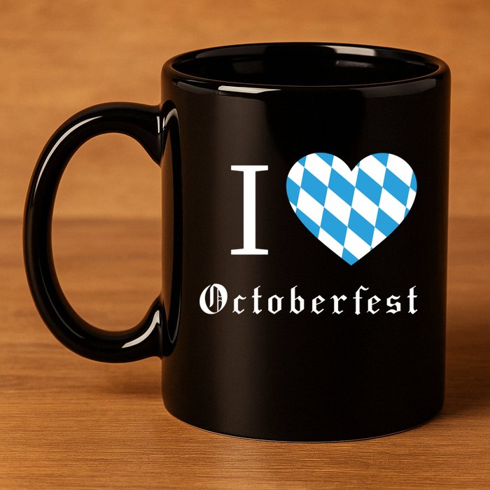 I Love Octoberfest 11oz C Handle Ceramic Mug