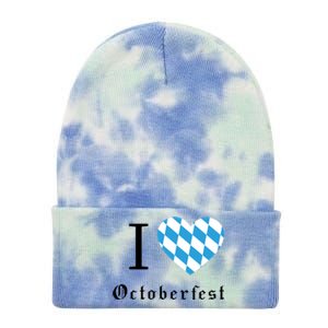 I Love Octoberfest Tie Dye 12in Knit Beanie