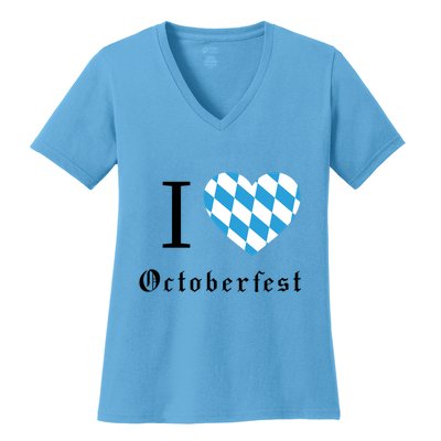 I Love Octoberfest Women's V-Neck T-Shirt
