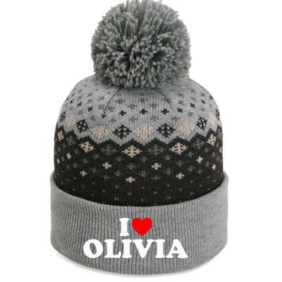 I Love Olivia - Heart  The Baniff Cuffed Pom Beanie