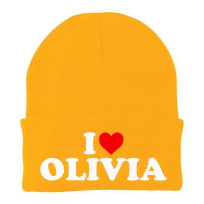 I Love Olivia - Heart  Knit Cap Winter Beanie