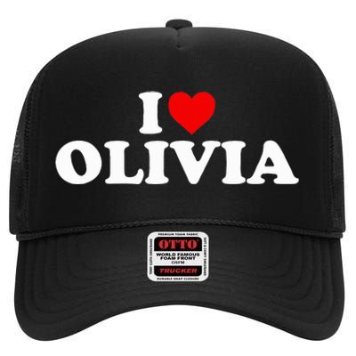 I Love Olivia - Heart  High Crown Mesh Back Trucker Hat