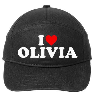 I Love Olivia - Heart  7-Panel Snapback Hat