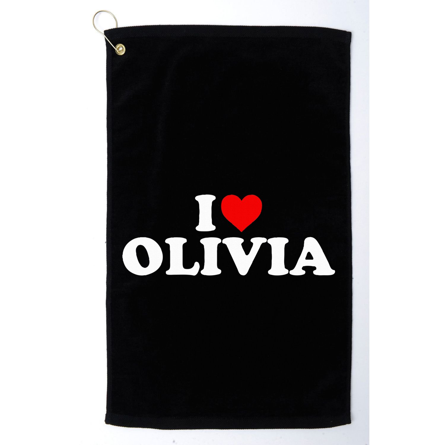 I Love Olivia - Heart  Golf Towel