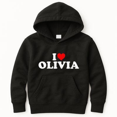I Love Olivia - Heart  Kids Hoodie