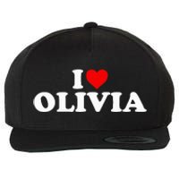 I Love Olivia - Heart  Wool Snapback Cap